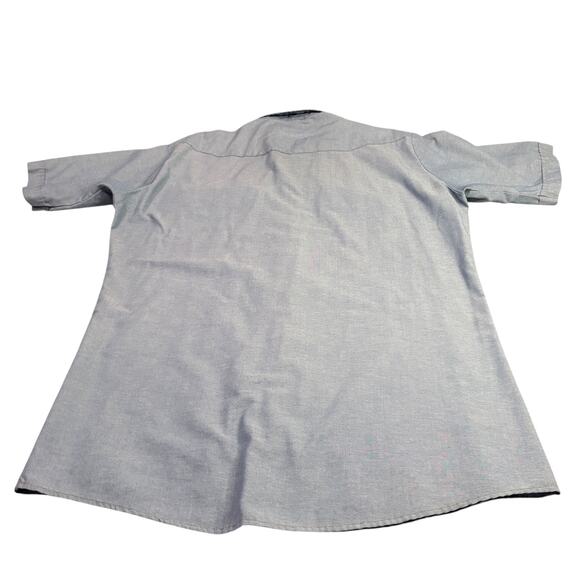 Saddle King Western Men's Pearl Snap Short Sleeve Sz L 16 - 16 1/2 (faded tag) - Picture 3 of 9